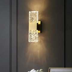Applique LED in vetro rettangolare dimmerabile dal design elegante per camera da letto