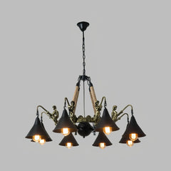 Lampadario a bracci stile industriale vintage dimmerabile per soggiorno
