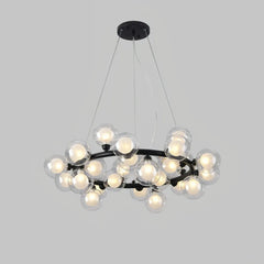 Lampadario con sfere di vetro dal design moderno per sala da pranzo