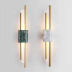 Applique art déco contemporanea con elemento in marmo a LED dimmerabile per soggiorno