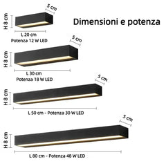 Applique da parete per esterno a LED rettangolare moderna