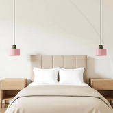 lampada a sospensione per comodino in vetro rosa stile Morandi
