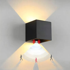 Applique da esterno con sensore di movimento a LED bidirezionale regolabile stile minimal