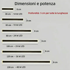 Applique barra LED da esterno a emissione luminosa perimetrale con sensore di movimento
