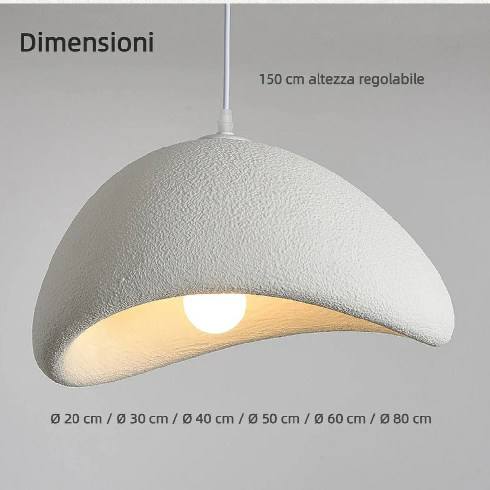 Lampadario a sospensione stile wabi sabi a forma di fungo per soggiorno