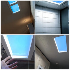 Lucernario artificiale minimal a incasso per soffitto con LED effetto cielo dimmerabile