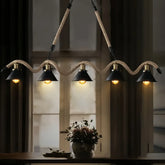 Lampadario a sospensione in corda di canapa dal design industriale per sala da pranzo