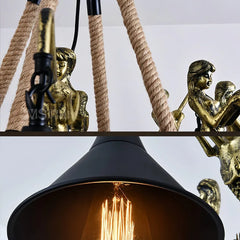 Lampadario a bracci stile industriale vintage dimmerabile per soggiorno