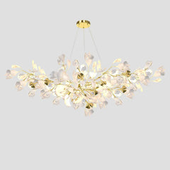 Lampadario moderno in ceramica con foglie di ginkgo bianche per soggiorno