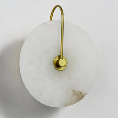 Applique da parete rotonda in alabastro dal design contemporaneo per soggiorno
