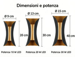 Applique da esterno Up Down a LED design moderno in metallo