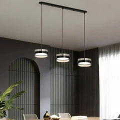 Lampadario a sospensione 3 luci tonde LED dimmerabile moderno per sala da pranzo