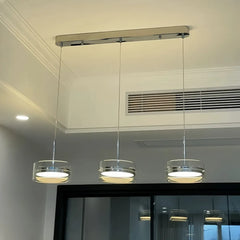 Lampadario a sospensione 3 luci tonde LED dimmerabile moderno per sala da pranzo