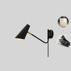 Applique con braccio orientabile in metallo stile moderno per camera da letto
