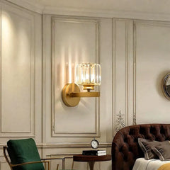 Applique da parete con cristalli dimmerabile dal design elegante per camera da letto