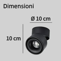 Faretto a soffitto orientabile a superficie LED moderno in metallo per quadri