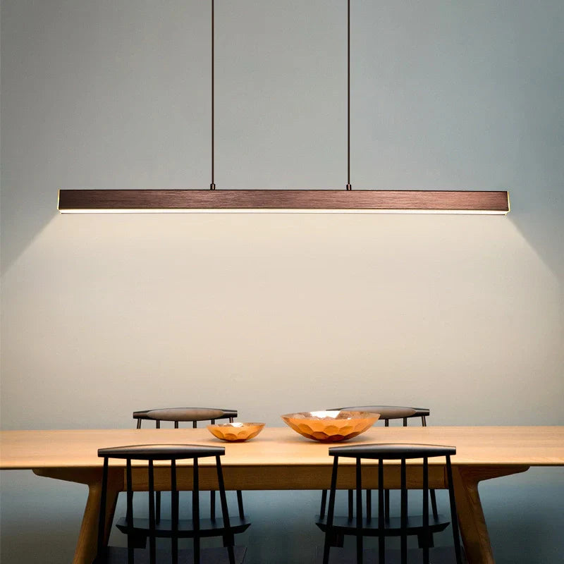 Lampadario a sospensione lineare con LED dimmerabile dal design moderno per sala pranzo