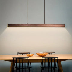 Lampadario a sospensione lineare con LED dimmerabile dal design moderno per sala pranzo