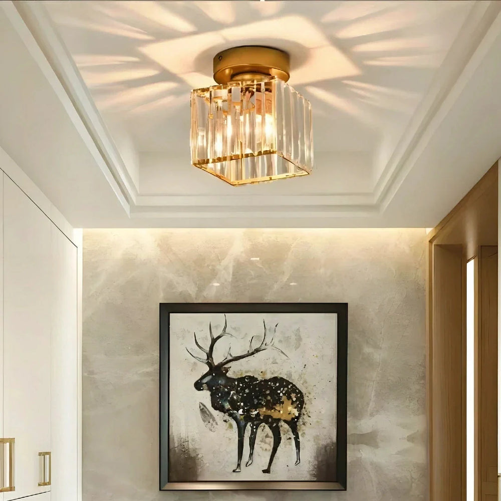 Plafoniera LED per corridoio dal design moderno in cristallo