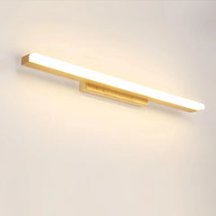 Applique specchio bagno LED lineare dimmerabile in legno in stile nordico