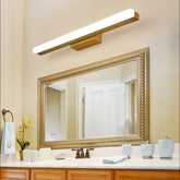 Applique specchio bagno LED lineare dimmerabile in legno in stile nordico