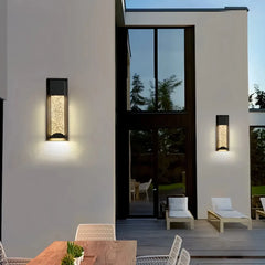 Applique da esterno design in vetro a bolle LED con sensore di movimento rettangolare per ingresso