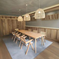 Lampadario a sospensione in rattan naturale a forma di lanterna per sala da pranzo