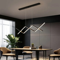 Lampada a sospensione minimalista a zigzag con LED dimmerabile per sala pranzo