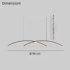 Lampada a sospensione curva minimalista con LED dimmerabile per isola cucina