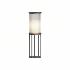 Lanterna da terra per esterno portatile e ricaricabile contemporanea a LED cilindrica in vetro scanalato
