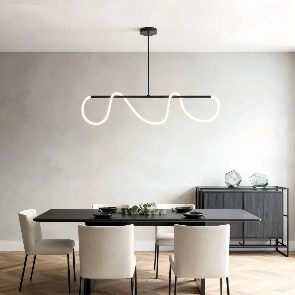 Lampadario a sospensione moderno a LED dimmerabile lineare per sala pranzo