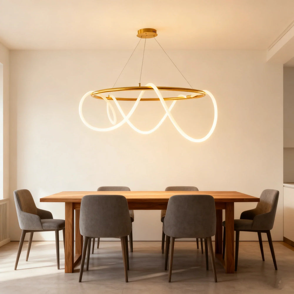 Lampadario a sospensione moderno a LED dimmerabile ad anello per sala pranzo