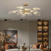 Plafoniera moderna a bracci oro led dimmerabile da soggiorno