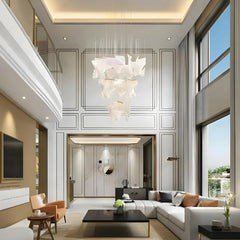 Lampadari a sospensione design moderno con effetto nastro LED per soggiorno