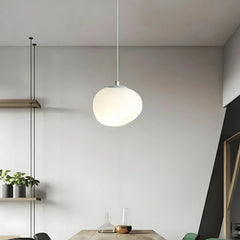 Lampadario a sfere bianche stile nordico per sala da pranzo