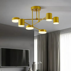 Plafoniera LED orientabile a 6 luci moderna in metallo per camera da letto