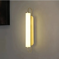 Applique dorata da parete contemporanea cilindrica con LED dimmerabile per camera da letto
