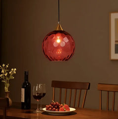 Lampadario in vetro soffiato moderno a sfera per sala da pranzo