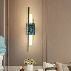 Applique art déco contemporanea con elemento in marmo a LED dimmerabile per soggiorno