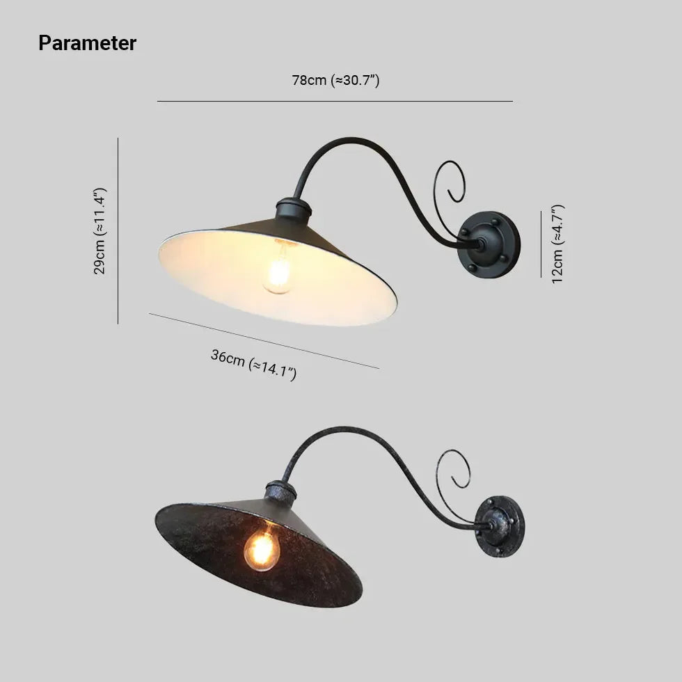 Luci Applique Da Esterno Design Industriale Nero
