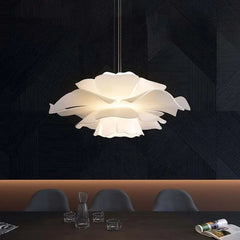 Lampadario fiore di design moderno con altezza regolabile per sala pranzo bianco