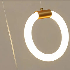 Lampadario moderno per scale ad anelli LED dimmerabile