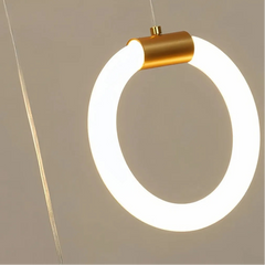 Lampadario moderno per scale ad anelli LED dimmerabile