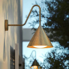 Applique da esterno antiche in metallo LED forma cono