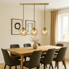 Lampadario con sfera di vetro LED design moderno a sospensione