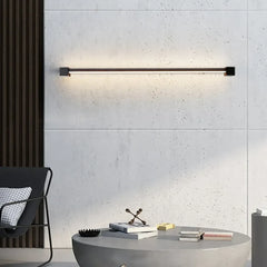 Applique orientabile da parete lineare LED con rotazione fino a 350° in metallo nero