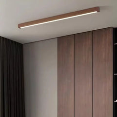 Plafoniera lunga LED in legno per corridoio nordica