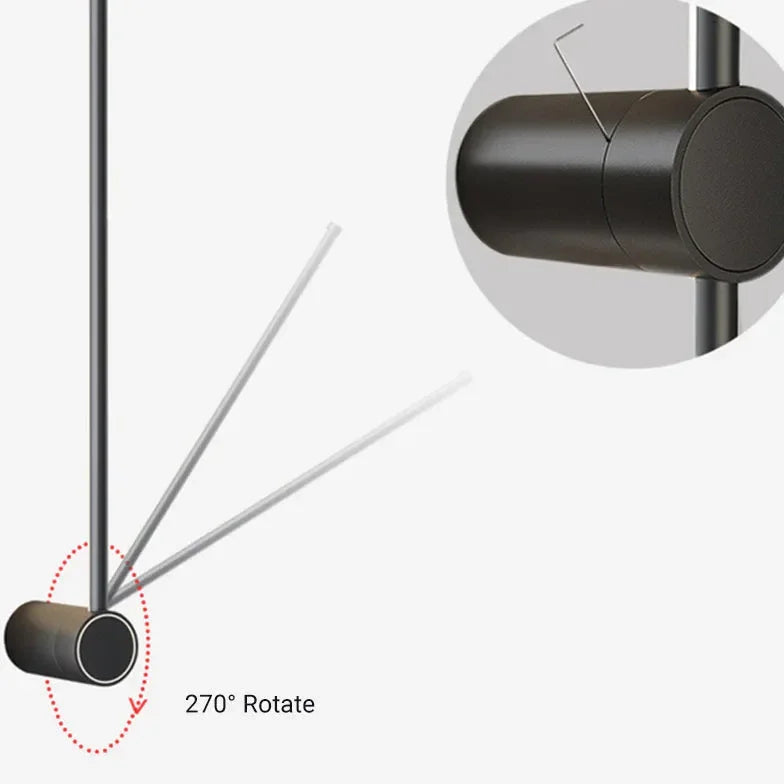 Applique da esterno design minimal lineare orientabile in LED metallo nero