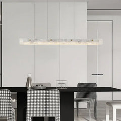 Lampadario in marmo lineare moderno LED dimmerabile per sala da pranzo