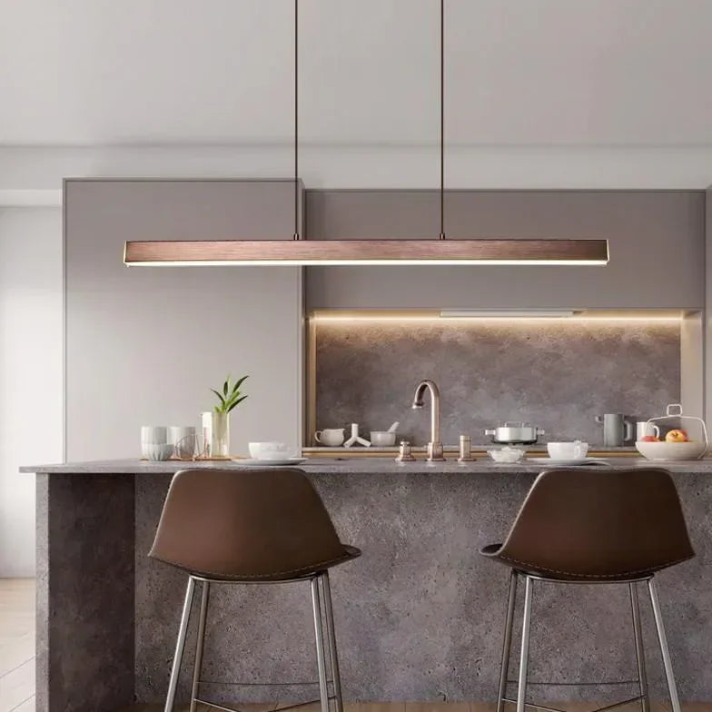 Lampadario a sospensione lineare con LED dimmerabile dal design moderno per sala pranzo